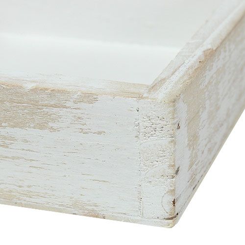 Floristik24 Mini træbakke hvid 12cm x 12cm x 3cm