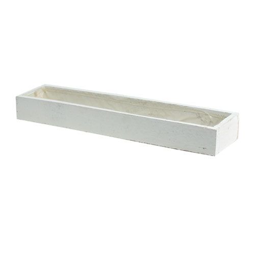Trækasse med folie hvid 50cm x 9cm x 6cm