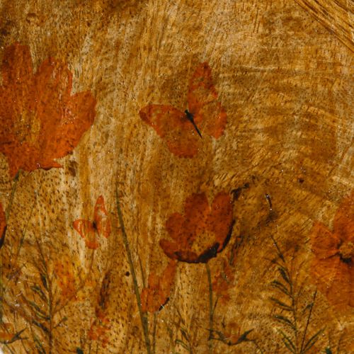 Artikel Træplade Blomster Sommerfugl Naturrosa Ø15cm 3stk
