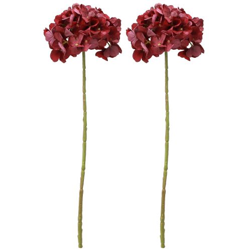 Artikel Hortensia Kunstig Bourgogne Stor Blomst Ø15cm L58cm 2stk