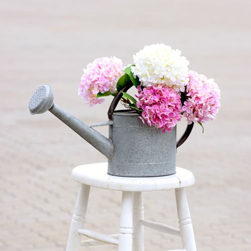 Artikel Hortensia kunstig lys pink kunstig blomsterhaveblomst 65cm