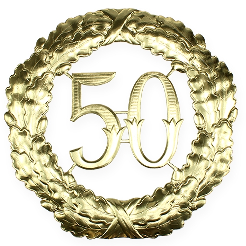 Floristik24 Jubilæumsnummer 50 i guld Ø40cm