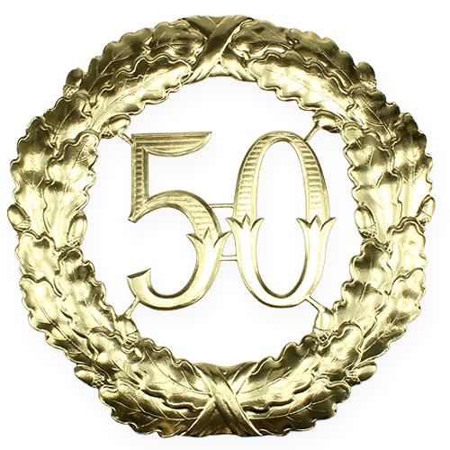 Artikel Jubilæumsnummer 50 i guld Ø40cm
