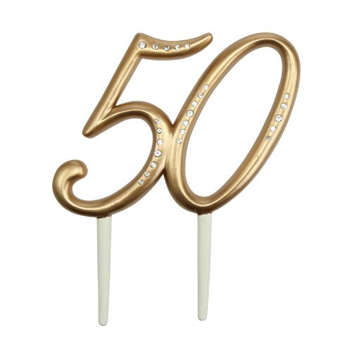 Floristik24 Jubilæumsnummer &quot;50&quot; til klistret guld 15,5 cm