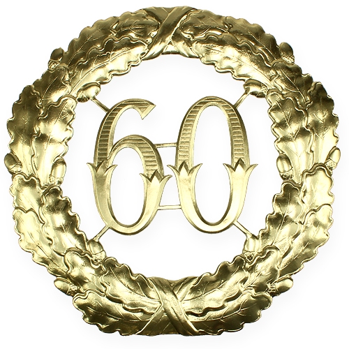 Floristik24 Jubilæumsnummer 60 i guld Ø40cm