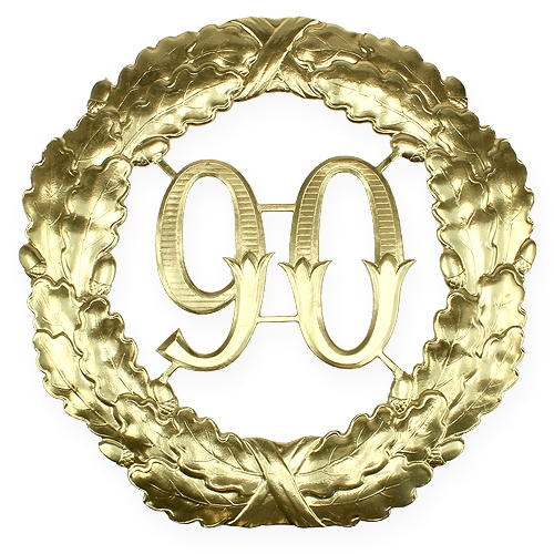 Floristik24 Jubilæumsnummer 90 i guld Ø40cm