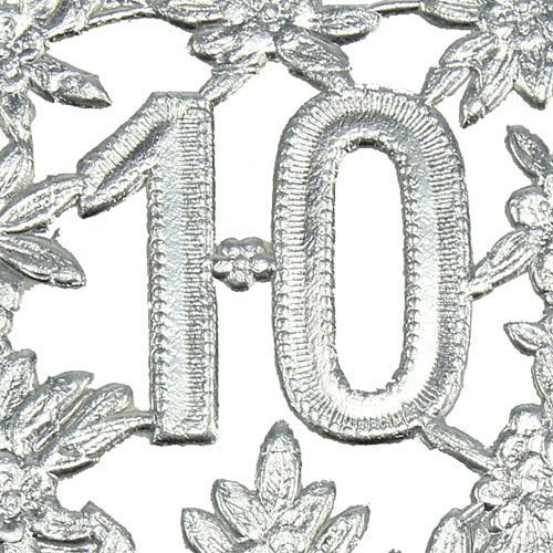 Artikel Jubilæumsnummer 10 sølv Ø8cm 10stk