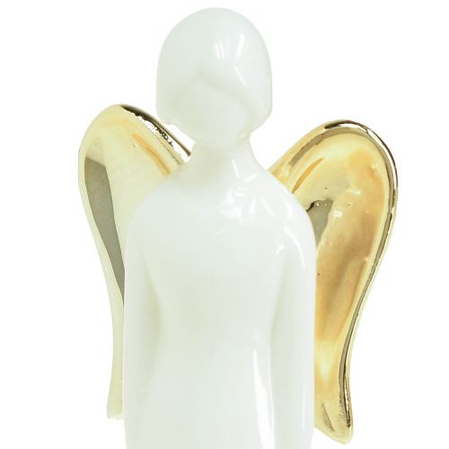 Artikel Englefigurer keramisk engel hvidguld 6cmx5cmx15cm 2stk