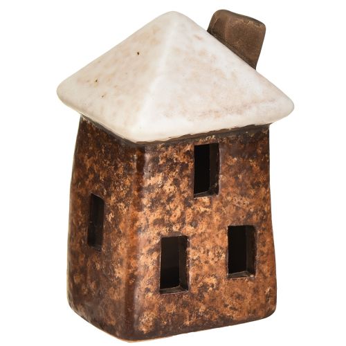 Floristik24 Charmerende sæt med 3 keramiske huse - forskellige farver, 9 cm - stemningsfuld belysning dekoration til hvert værelse - 3 stk.