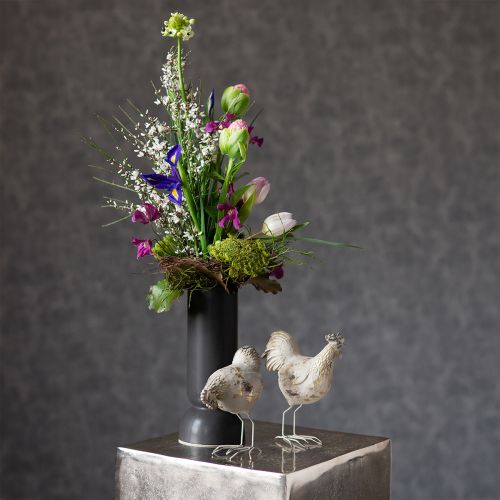 Artikel Keramik Vase Sort Moderne Oval Form Ø11cm H25,5cm