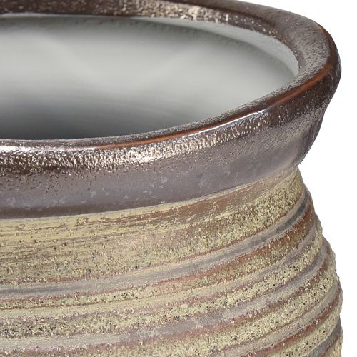 Artikel Keramisk pottepotte dekorativ vase metallic gråbrun 14×14cm