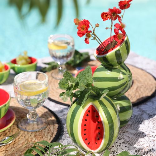 Artikel Keramisk vase vandmelon dekorativ vase keramik H12cm