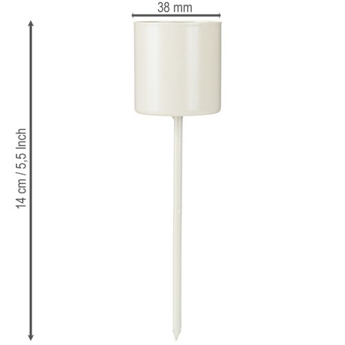 Artikel Lysestage til tykke, koniske lys, metal, beige, 3,8 x 14 cm, 4 stk.