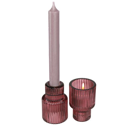 Artikel Lysestage glaspind lysestage i Berry H8cm 4 stk