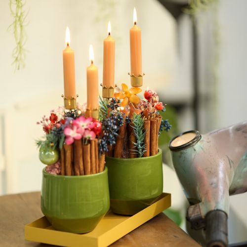 Artikel Lysestage krone gylden, pindlysholder metal 4 stk.