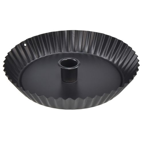 Artikel Original metal lysestage i kageform – sort, Ø 18 cm – stilfuld borddekoration – 4 stk.