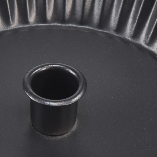 Artikel Original metal lysestage i kageform – sort, Ø 18 cm – stilfuld borddekoration – 4 stk.
