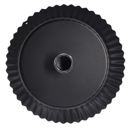 Artikel Original metal lysestage i kageform – sort, Ø 18 cm – stilfuld borddekoration – 4 stk.