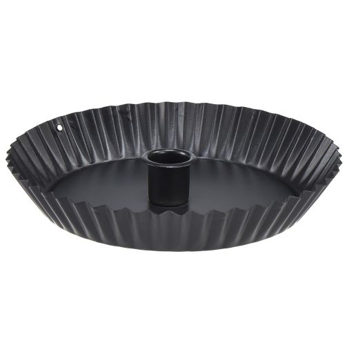 Artikel Original metal lysestage i kageform – sort, Ø 18 cm – stilfuld borddekoration – 4 stk.