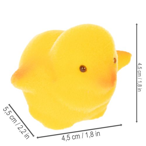 Artikel Små påskekyllinger, gule og orange flokkede, 4,5 cm høje, 18 stk.