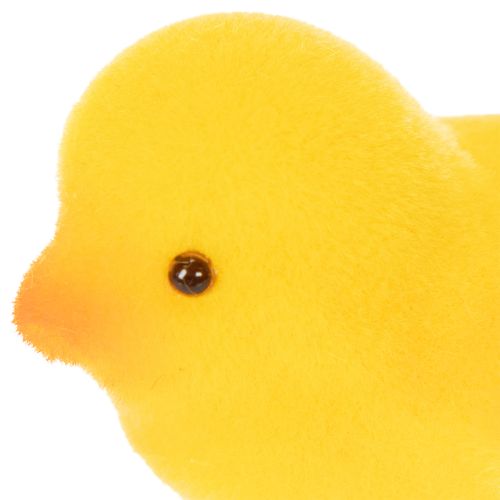 Artikel Små påskekyllinger, gule og orange flokkede, 4,5 cm høje, 18 stk.