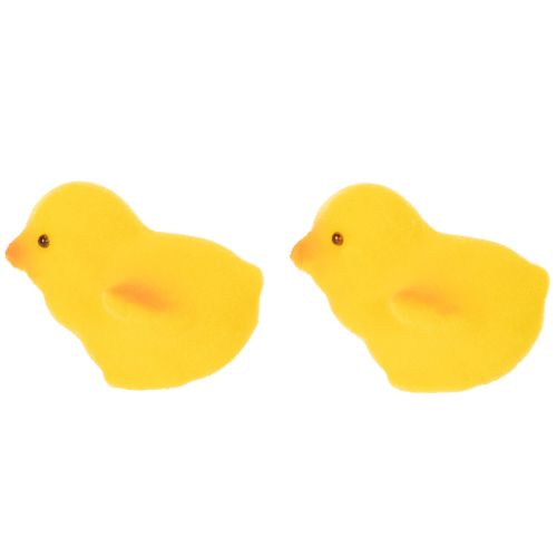 Artikel Små påskekyllinger, gule og orange flokkede, 4,5 cm høje, 18 stk.