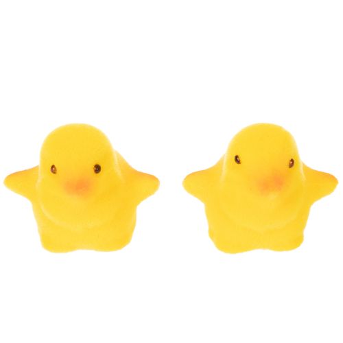 Artikel Små påskekyllinger, gule og orange flokkede, 4,5 cm høje, 18 stk.