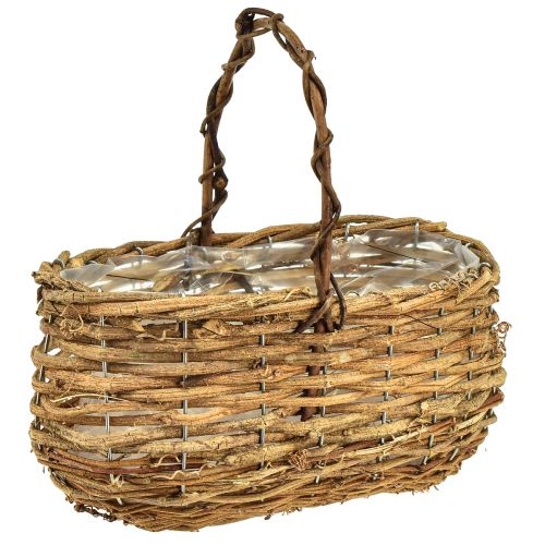 Artikel Kurv til plantning med naturligt vinhåndtag 25x14,5x24,5cm