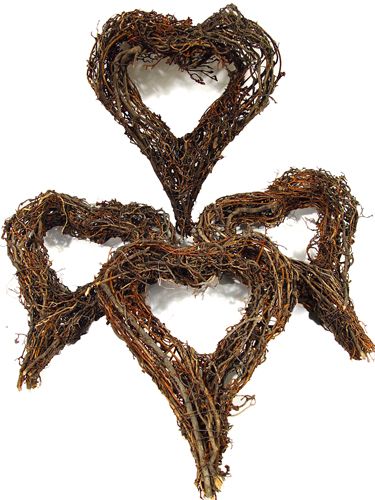 Floristik24 Hjerteformet grenkrans 20x25cm 4 stk natur