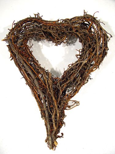 Floristik24 Hjerteformet grenkrans 20x25cm 4 stk natur