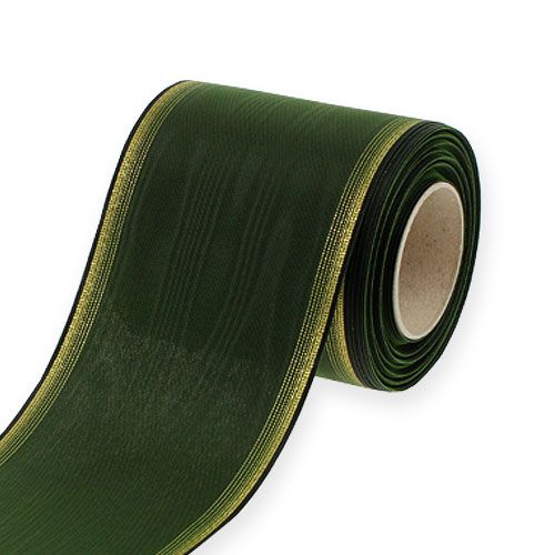 Artikel Kransbånd Moiré 100mm, mørkegrøn