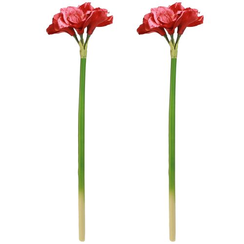 Artikel Kunstig Amaryllis Kunstige Blomster Rød Ø18cm L68cm 2stk