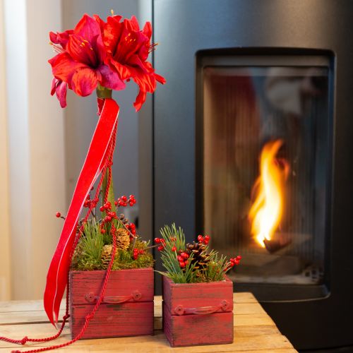 Artikel Kunstig Amaryllis Kunstige Blomster Rød Ø18cm L68cm 2stk