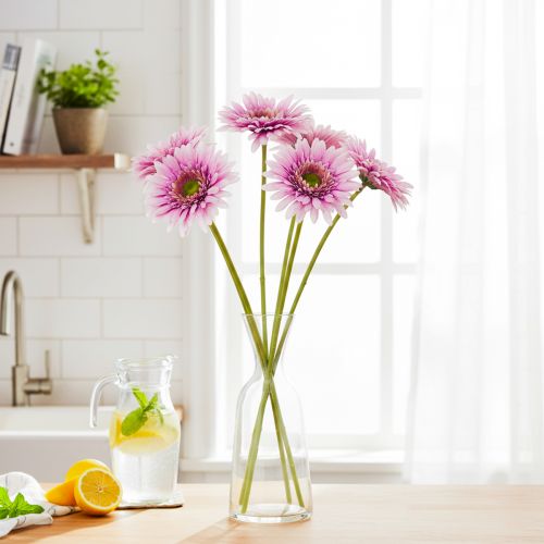 Kunstige Gerbera Haveblomster, Lilla, 47 cm, 6 stk. | Floristik24.dk