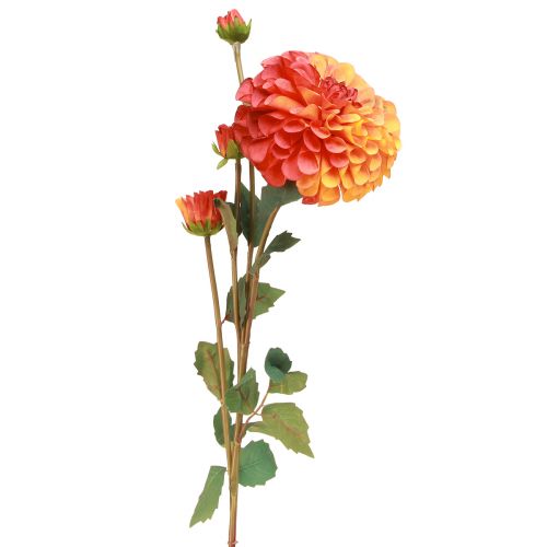 Floristik24 Kunstige Dahlia Dekorative Blomster Orange Rød Ø10 L80cm 2stk