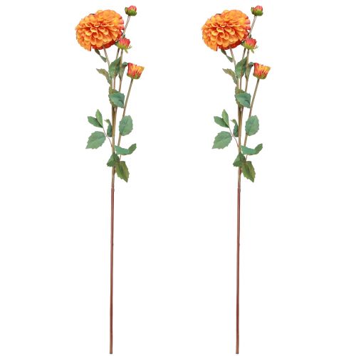 Artikel Kunstige Dahlia Dekorative Blomster Orange Rød Ø10 L80cm 2stk