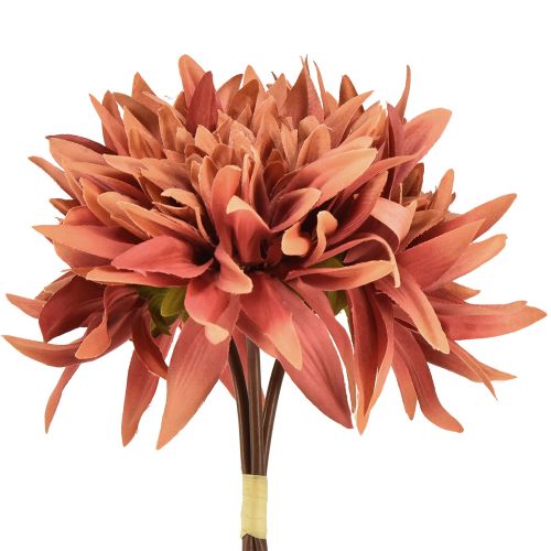 Floristik24 Kunstige georginer rødbrune blomster Ø15cm L28cm 3 stk