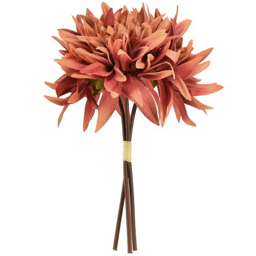 Artikel Kunstige georginer rødbrune blomster Ø15cm L28cm 3 stk