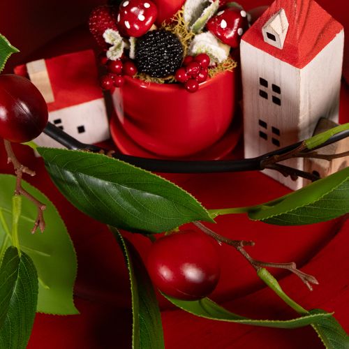 Artikel Kunstig guirlande med kirsebær. Perfekt til naturlig rumdekoration. Blomsterlook. 160 cm.