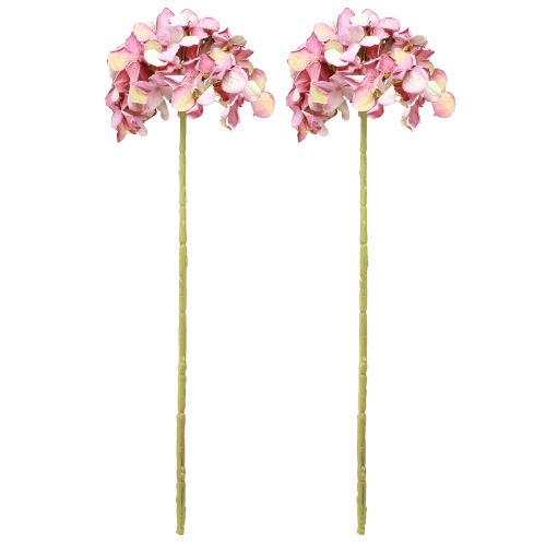 Artikel Kunstig Hortensia Stor Pink Mauve Ø15cm L58cm 2stk
