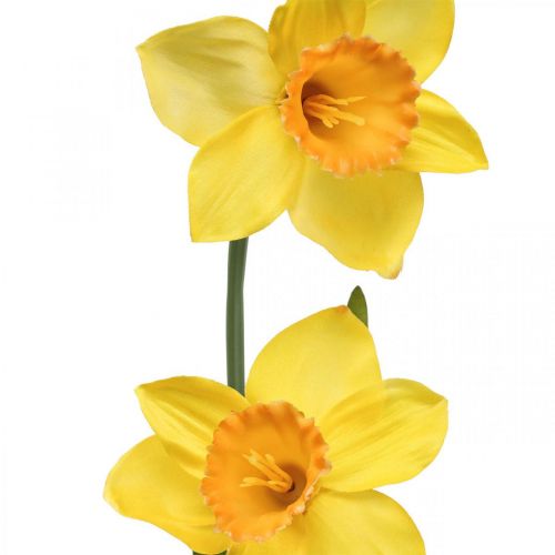 Floristik24 Kunstige påskeliljer Silkeblomster Gul 2 blomster 61cm