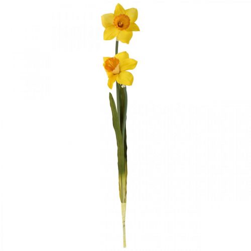 Floristik24 Kunstige påskeliljer Silkeblomster Gul 2 blomster 61cm