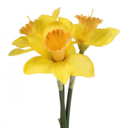 Artikel Kunstige påskeliljer silkeblomster gule påskeliljer 40cm 3stk