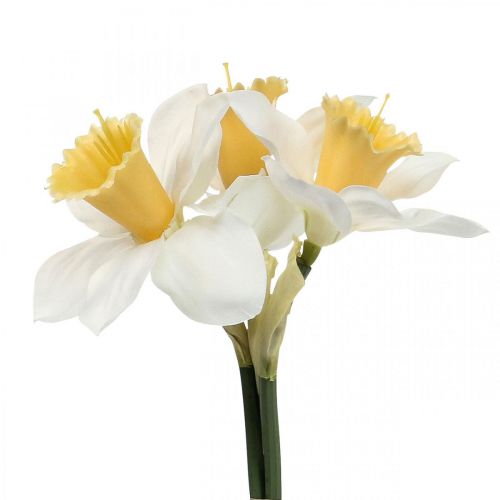 Floristik24 Kunstig påskelilje Silkeblomster Hvid påskelilje 40cm 3stk
