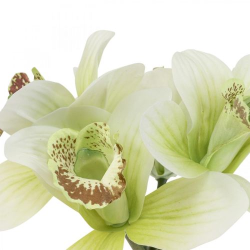Kunstige orkideer kunstige blomster i vase hvid/grøn 28cm