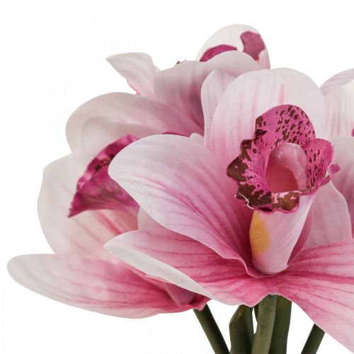 Artikel Kunstige orkideer kunstige blomster i vase hvid/pink 28cm