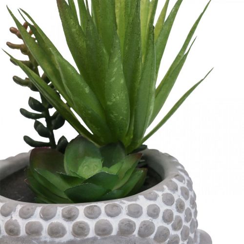 Kunstig sukkulent urtepotte Buddha Ø12cm H25cm