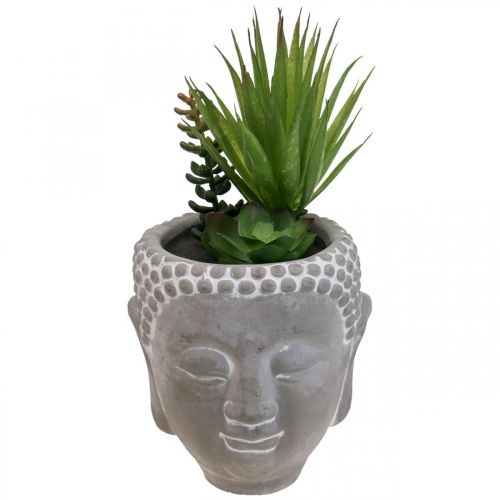 Artikel Kunstig sukkulent urtepotte Buddha Ø12cm H25cm
