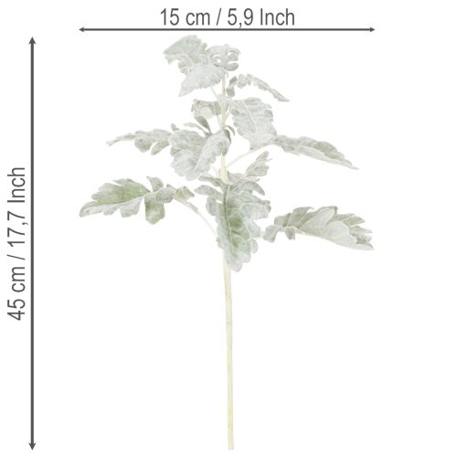 Kunstig Senecio-gren (brandbær), detaljeret fremstillet, 45 cm, 3 stk. | Floristik24.dk