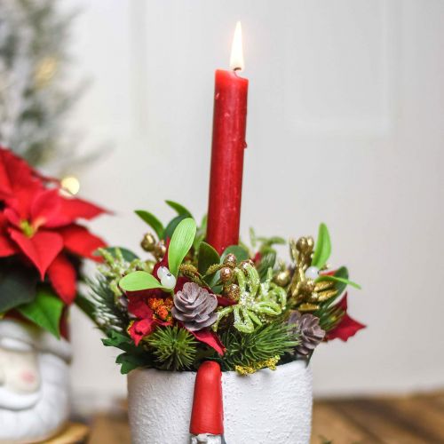 Artikel Kunstig vinterbuket med kogler, adventsdekoration L30cm bundt á 4 stk